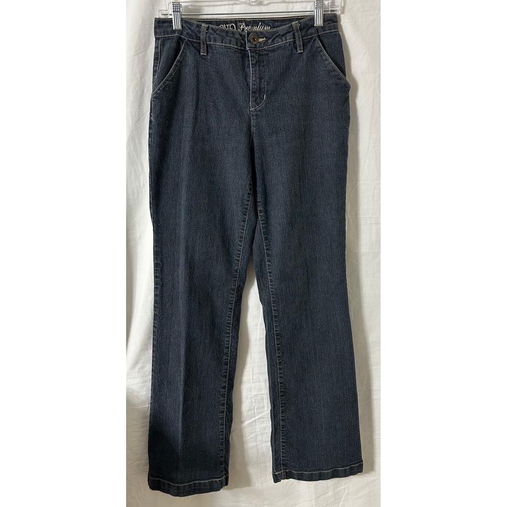 Cato Premium Jeans Women 8 Blue Straight Leg Dark Wash Stretch Denim